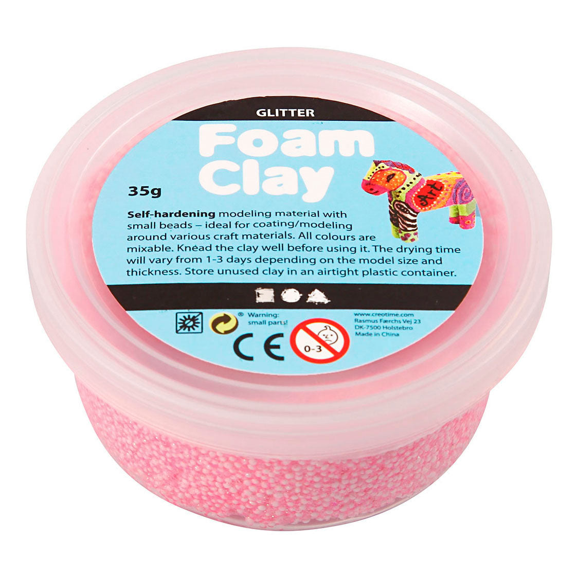 Foam Clay ®, pailletée, rouge clair, 35 gr 1 boîte