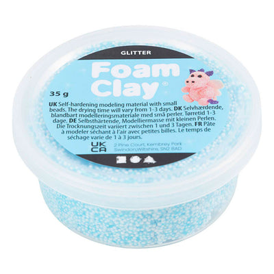 Creativ company argile mousse pailletée bleu clair - 35gr.