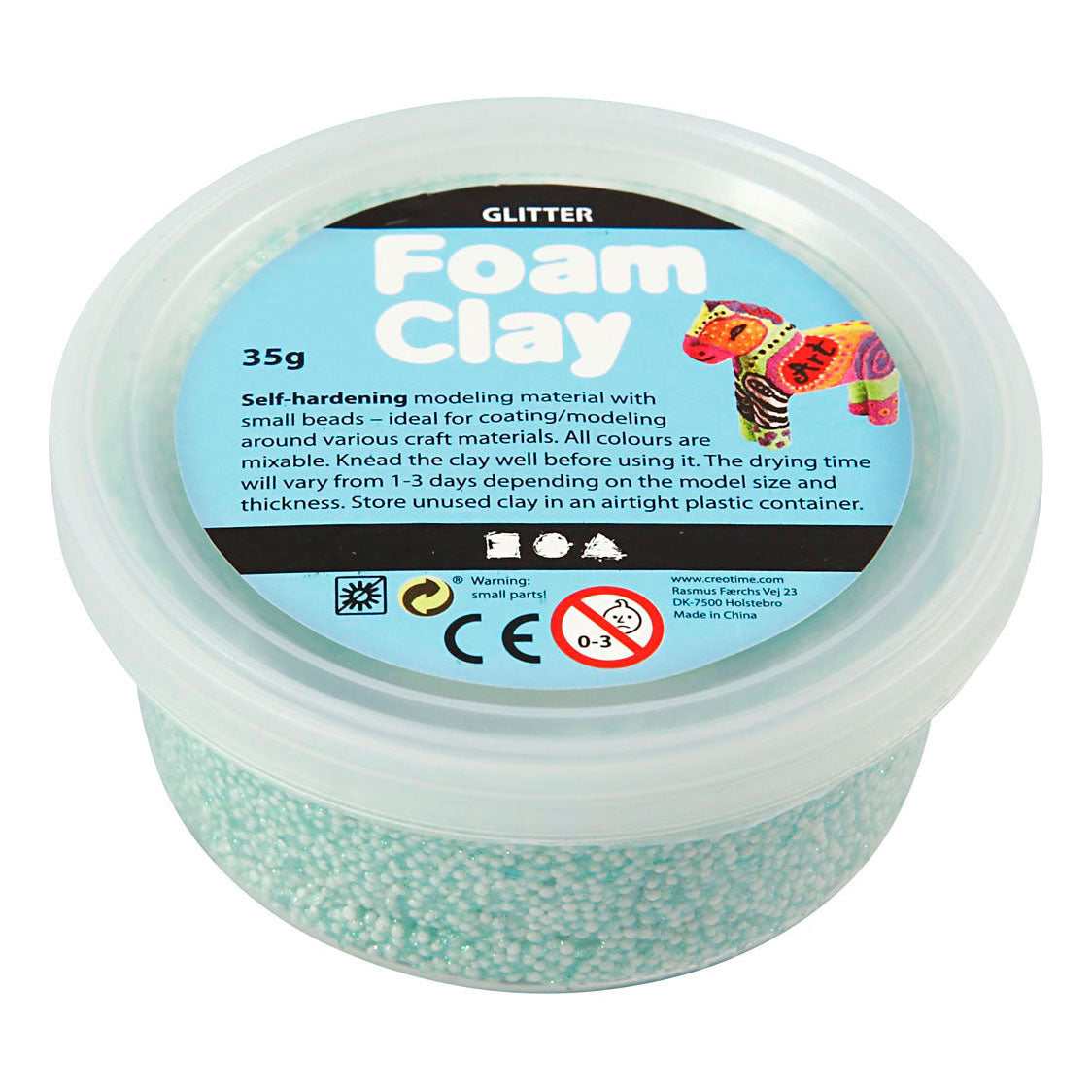 Foam Clay ®, pailletée, vert clair, 35 gr 1 boîte
