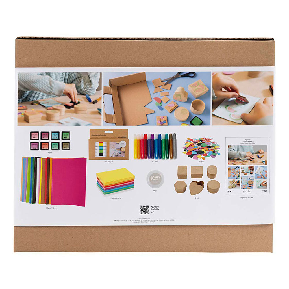 Creativ company group set d'impressions en mousse, cartes et boîtes, 1 boîte