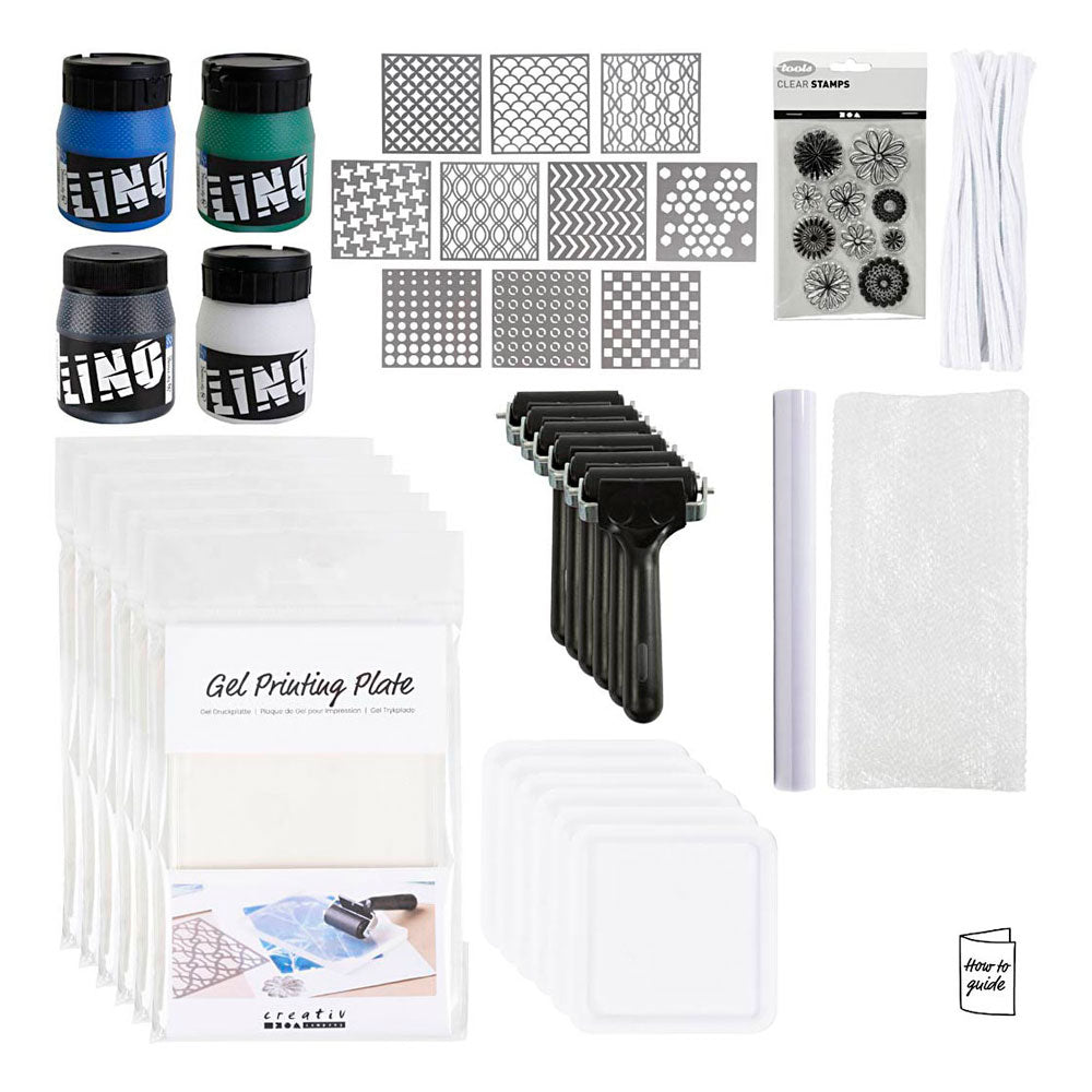 Creativ company group set impression gel, impressions colorées, 1 boîte