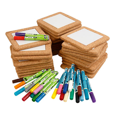 Ensemble de sous-verres à peinture, dim. 15,5x15,5 cm, différentes couleurs, 1 set