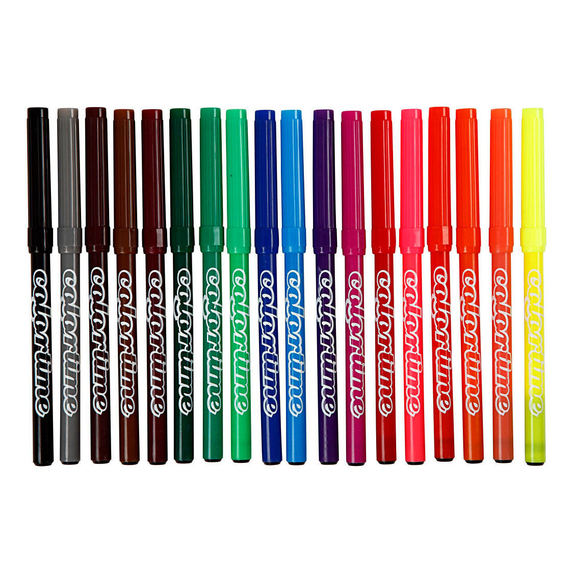 Marqueurs Colortime, épaisseur de trait 2 mm, différentes couleurs, 18 pièces, 1 boîte