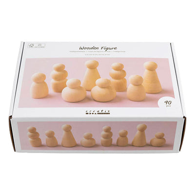 Figurine en bois Creativ company, h: 5-8 cm, 90 div 1 boîte