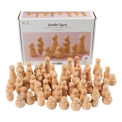 Figurine en bois Creativ company, h: 5-8 cm, 90 div 1 boîte