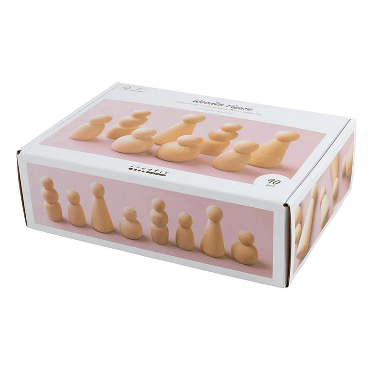 Figurine en bois Creativ company, h: 5-8 cm, 90 div 1 boîte