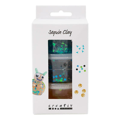 Creativ company pâte à paillettes, harmonie bleu vert, 3x60 gr 1 boîte