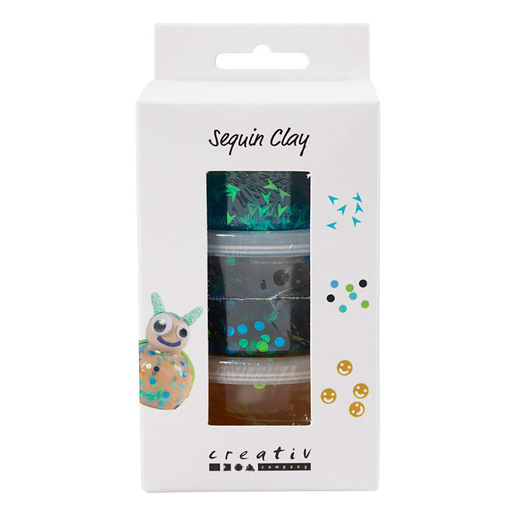 Creativ company pâte à paillettes, harmonie bleu vert, 3x60 gr 1 boîte