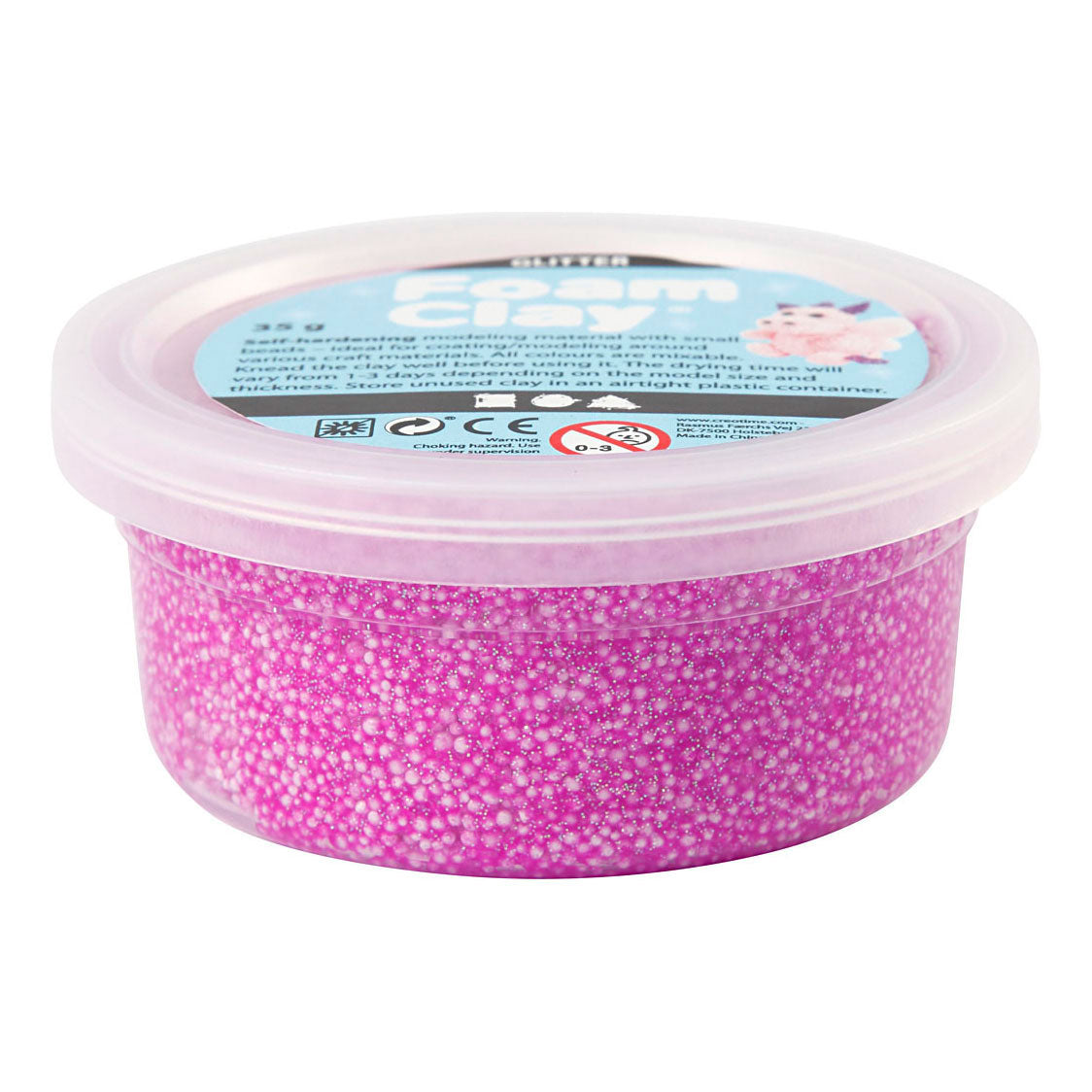 Argile Foam ®, pailletée, violette, 35 gr 1 boîte