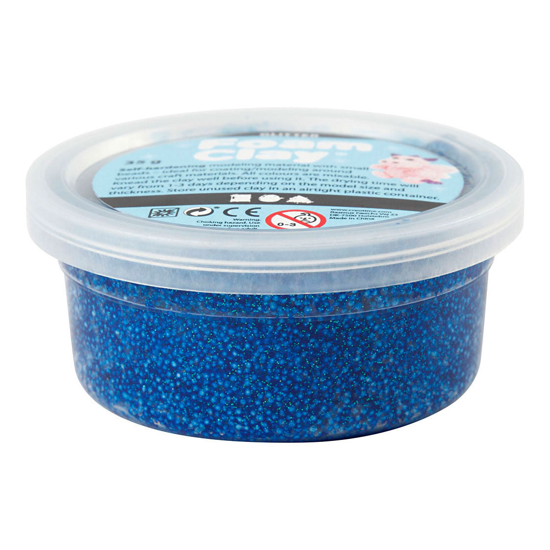 Argile Foam ®, pailletée, bleue, 35 gr 1 boîte