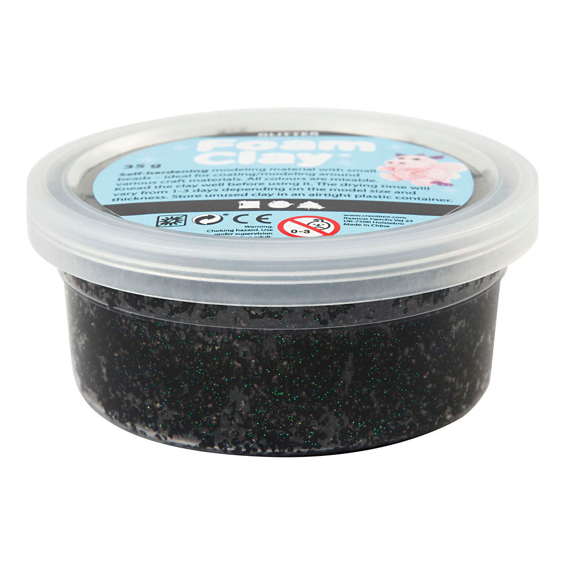 Foam Clay ®, paillettes noires, 35 gr 1 boîte