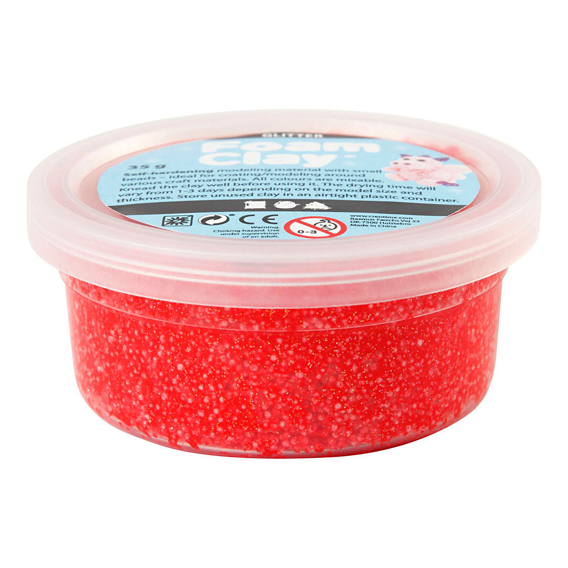 Argile Foam ®, pailletée, rouge, 35 gr 1 boîte