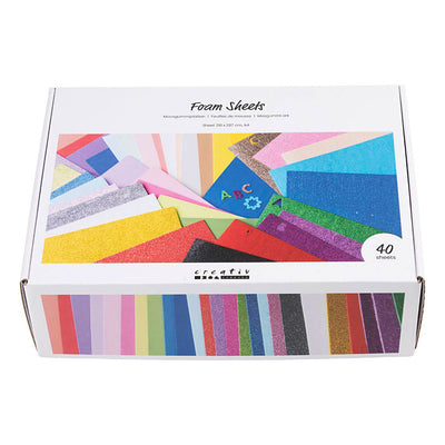 Feuilles de mousse Creativ company, a4, feuille 210x297 cm, différentes couleurs, 40 feuilles 1 boîte