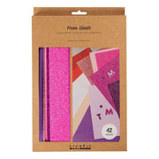 Feuilles de mousse Creativ company, format 14x25 cm, épaisseur 2 mm, harmonie rose violet, 12 feuilles 1 boîte - afbeelding 2