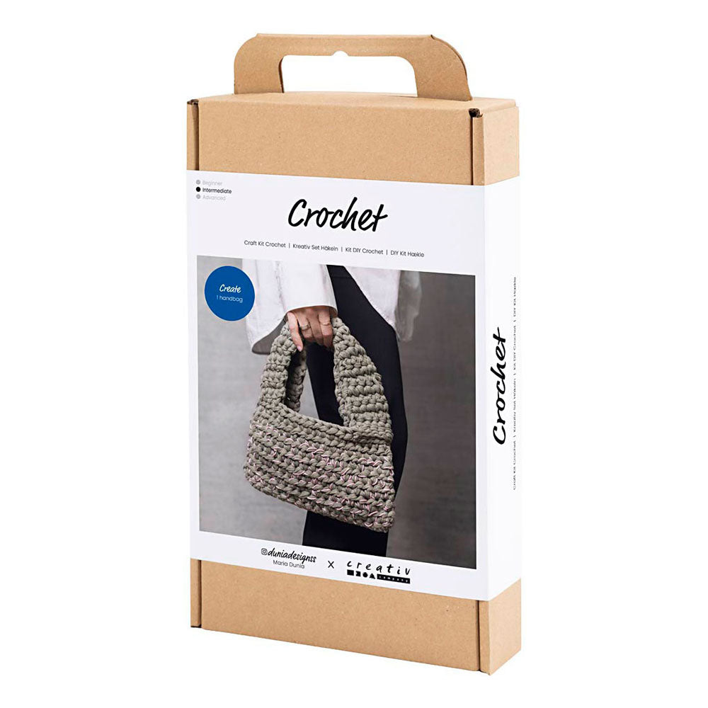Creativ company kit de loisirs au crochet, sac robuste, vert olive, 1 boîte