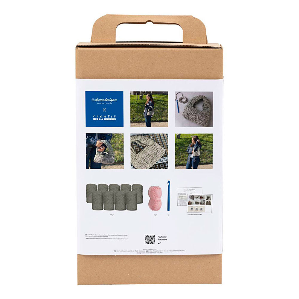 Creativ company kit de loisirs au crochet, sac robuste, vert olive, 1 boîte