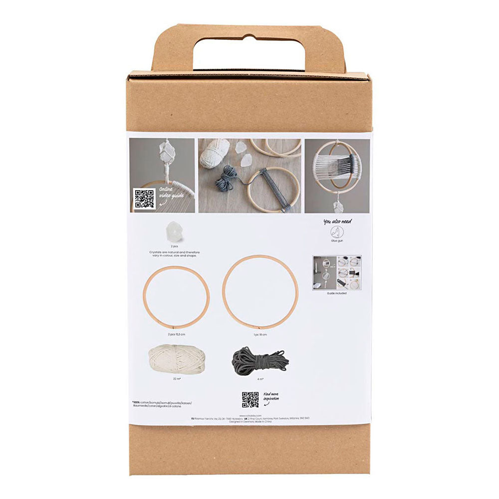 Creativ company hobby set macramé, mobile, gris, blanc cassé, 1 boîte
