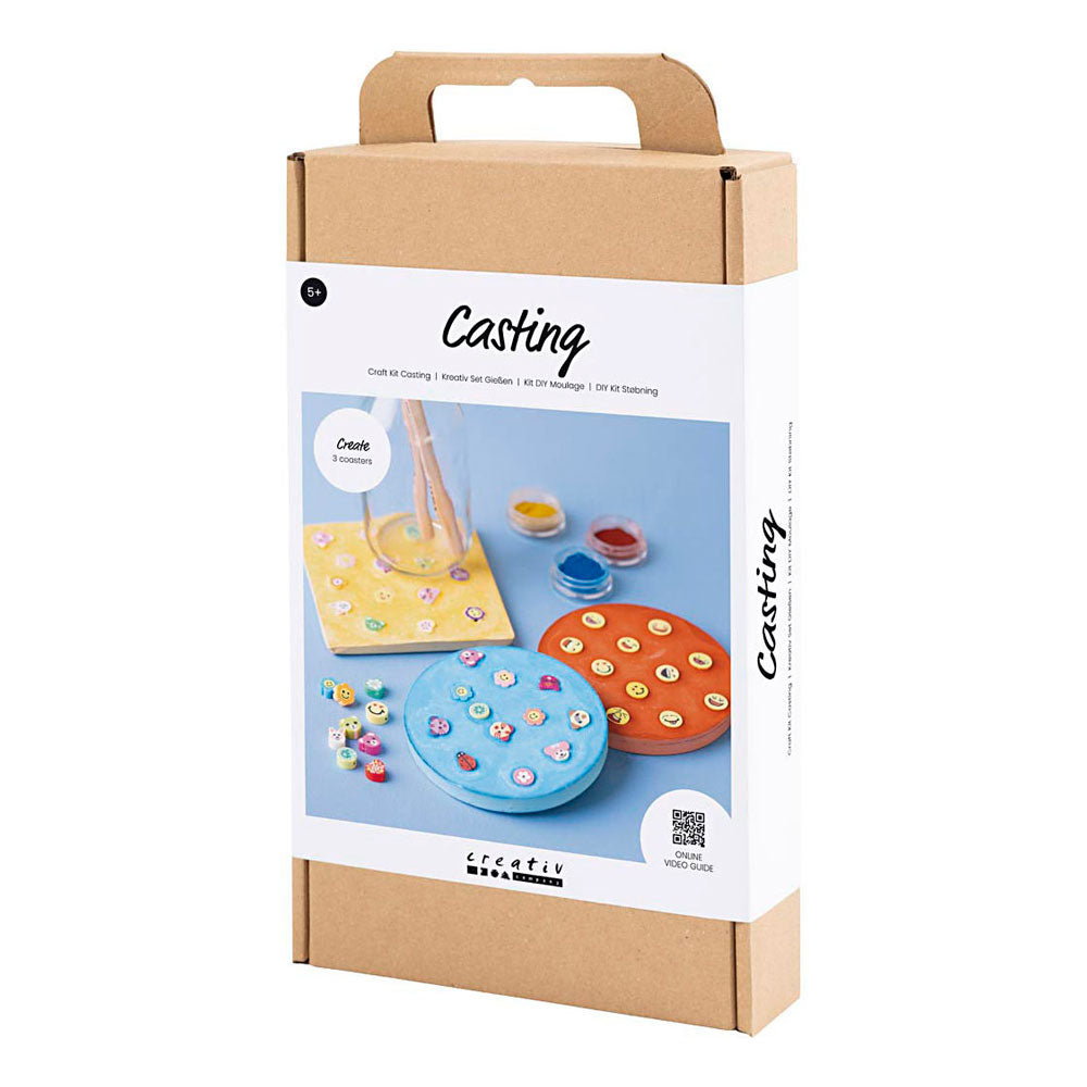 Creativ company hobby set casting, carrelage, bleu, rouge, jaune, 1 boîte