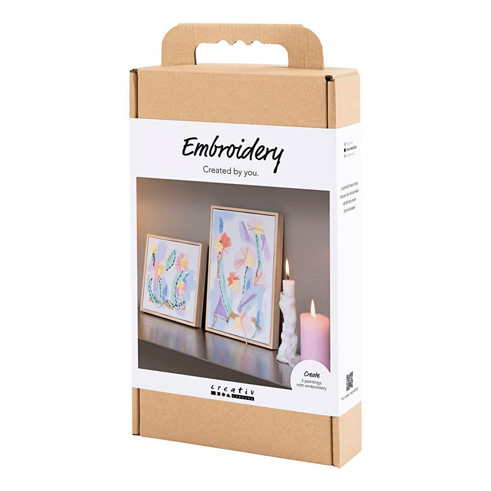Creativ company hobby set broderie, images, couleurs pastel, 1 boîte