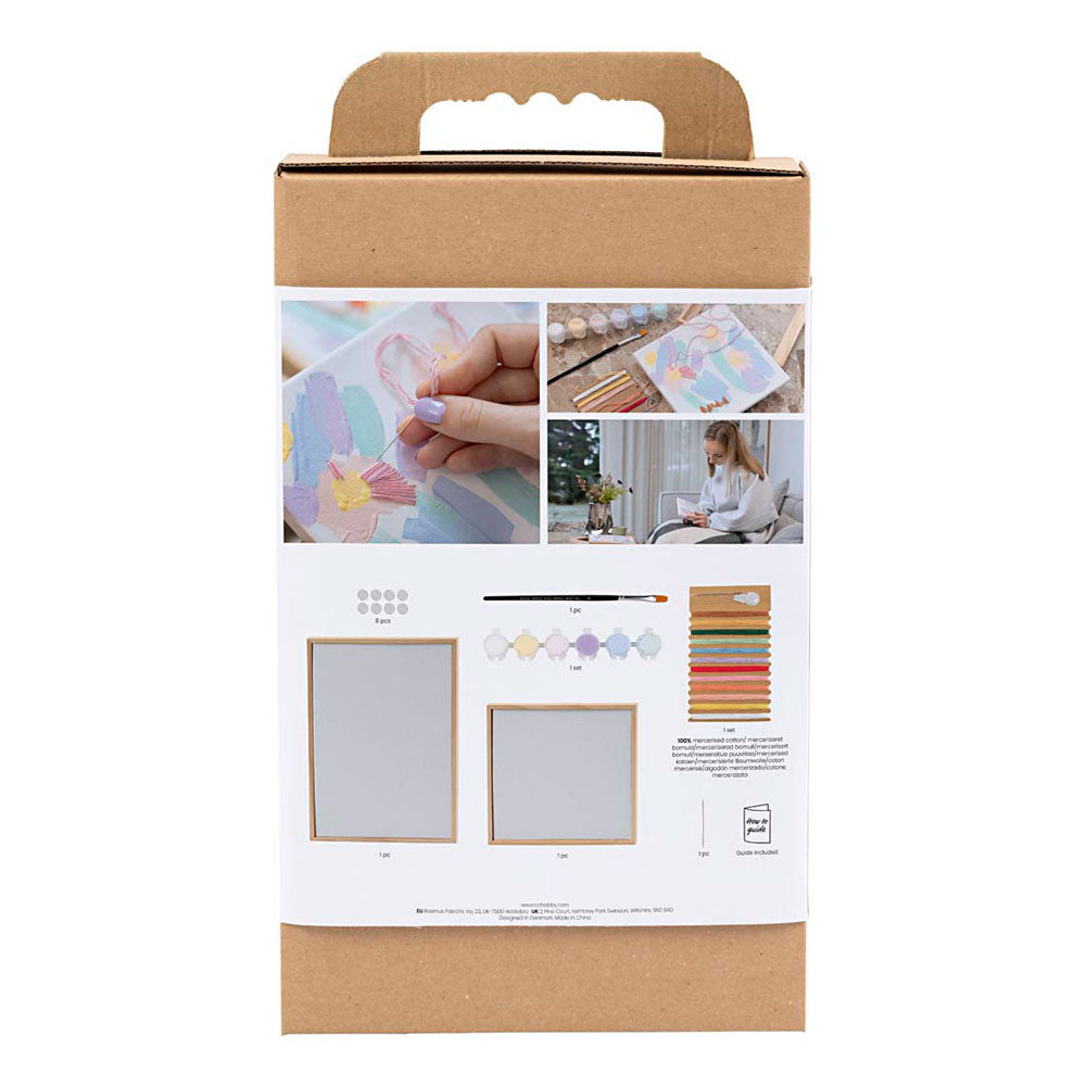 Creativ company hobby set broderie, images, couleurs pastel, 1 boîte