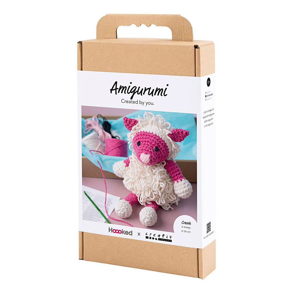 Creativ company hobby set amigurumi, mouton, rose, blanc cassé, 1 boîte