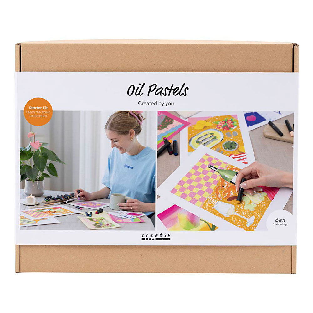 Creativ company starter hobby set pastel à l'huile, différentes couleurs, 1 boîte