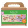 Creativ company mini set de loisirs broderie, papillon, coquillage, arc-en-ciel, différentes couleurs, 1 boîte