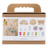 Creativ company mini set de loisirs broderie, papillon, coquillage, arc-en-ciel, différentes couleurs, 1 boîte