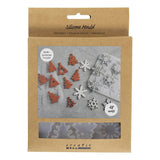 Creativ company formes en silicone, flocons de neige et sapins de Noël, h : 0,3 cm, l : 3,5 + 4,7 cm, avec trou pour suspendre, transparent mat, 2 pièces 1 pièce - afbeelding 1