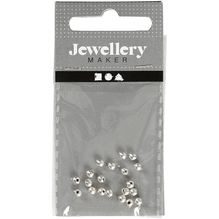 Creativ company perles d'extrémité pour fil mémoire, d 3 mm, diamètre de trou 1 mm, argenté, 20 pièces 1 boîte