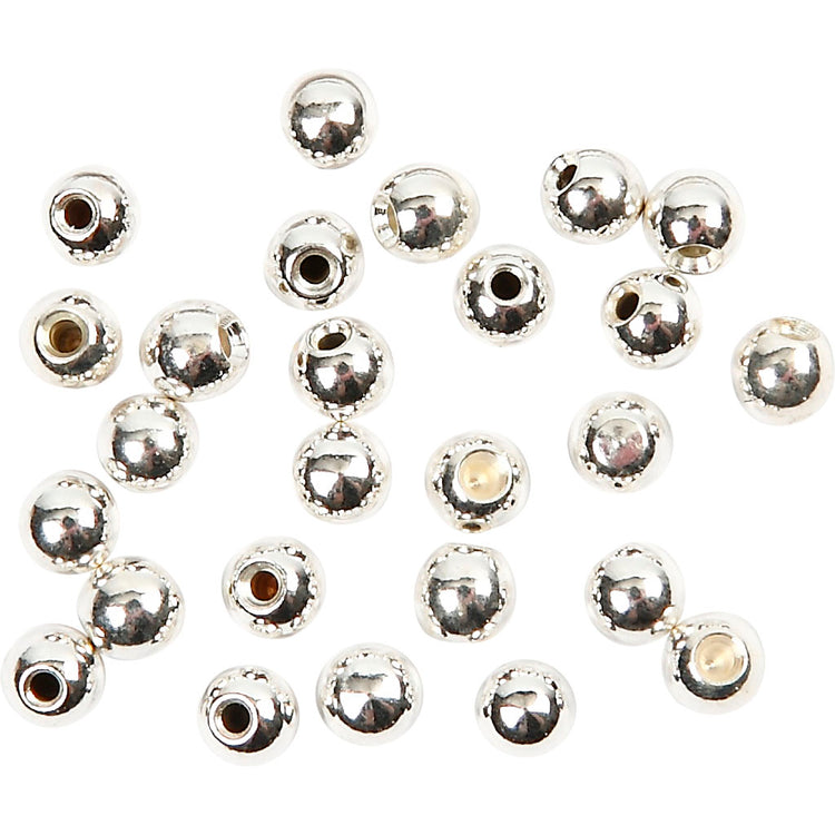 Creativ company perles d'extrémité pour fil mémoire, d 3 mm, diamètre de trou 1 mm, argenté, 20 pièces 1 boîte
