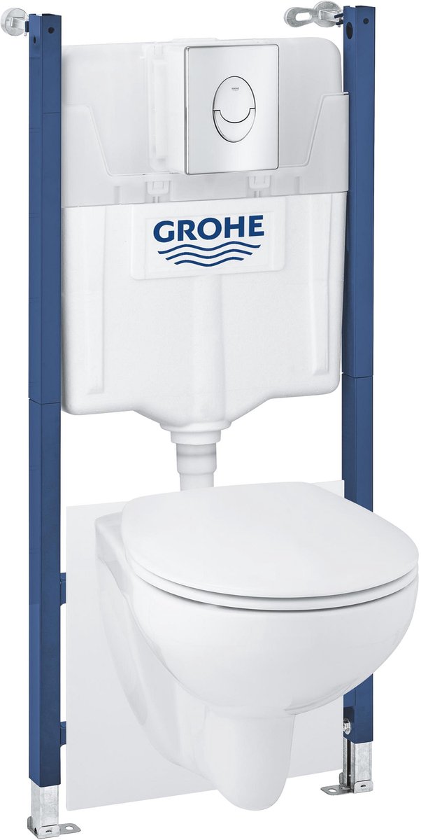 WC suspendu Grohe bau en céramique avec abattant – sans rebord – céramique