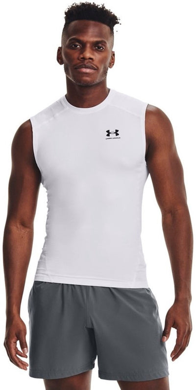 Under Armour UA HG Armour Comp SL-WHT chemise de sport homme - blanc - noir