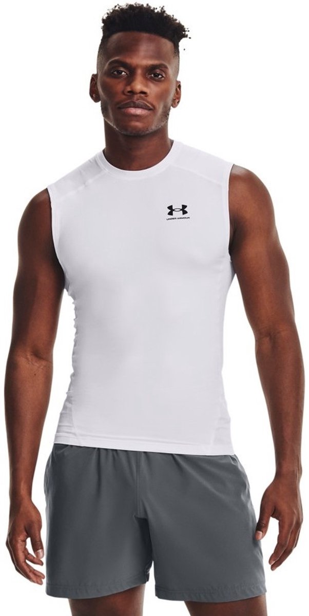 Under Armour UA HG Armour Comp SL-WHT chemise de sport homme - blanc - noir