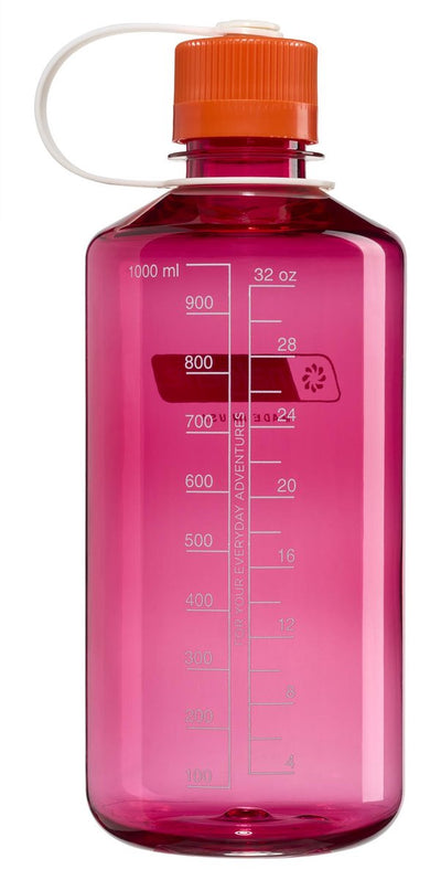Nalgene - bouteille à goulot étroit - gourde - bouteille d'eau - 1000 ml - sans bpa - sustain - violet fuchsia avec flamme nouveau