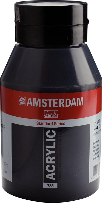 Pot de peinture acrylique série standard Amsterdam 1000 ml noir oxyde 735