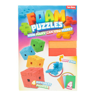 Toi-toys puzzle cube en mousse 3d 4 pièces assorties | 6 pièces