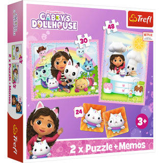 Puzzle Maison de poupée de Gabby 30 et 48 pièces et mémo | 2 pièces