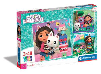 Puzzle de jambe Super Color Square Gabby's Dollhouse, 3x48st.