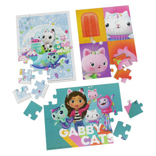 Spinmaster Gabby's Dollhouse Puzzle 3 Pack : Puzzle en bois dans une boîte en bois | 2 pièces