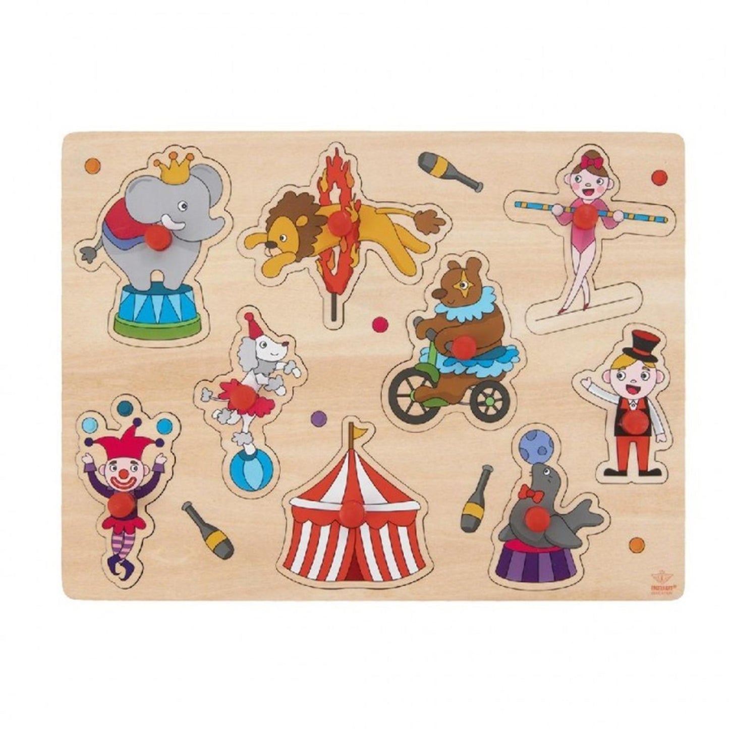 Engelhart boutons en bois puzzle cirque 9 pièces