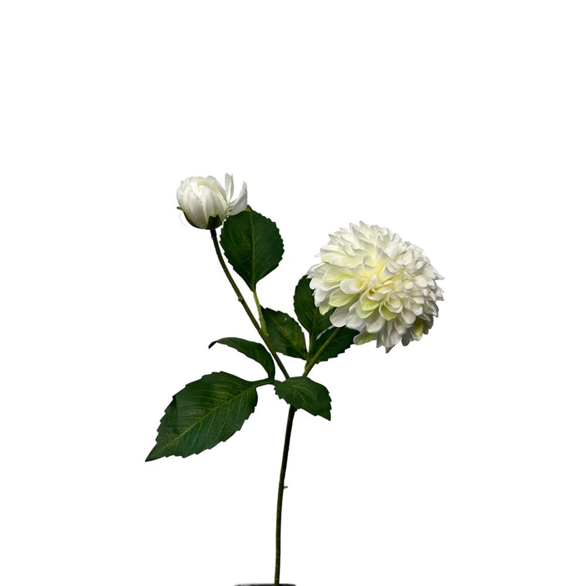 Roberts collection fleur artificielle dahlia 56cm blanc