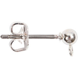 Creativ company boucles d'oreilles clous, l : 13 mm, d 3,8 mm, diamètre du trou 0,8 mm, plaqué argent, 10 pièces 1 boîte - afbeelding 1