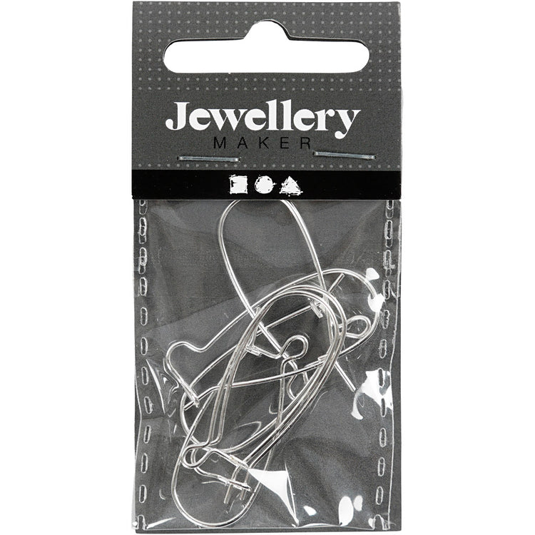 Boucles d'oreilles Creativ company, l: 25 mm, plaqué argent, 6 pièces 1 boîte