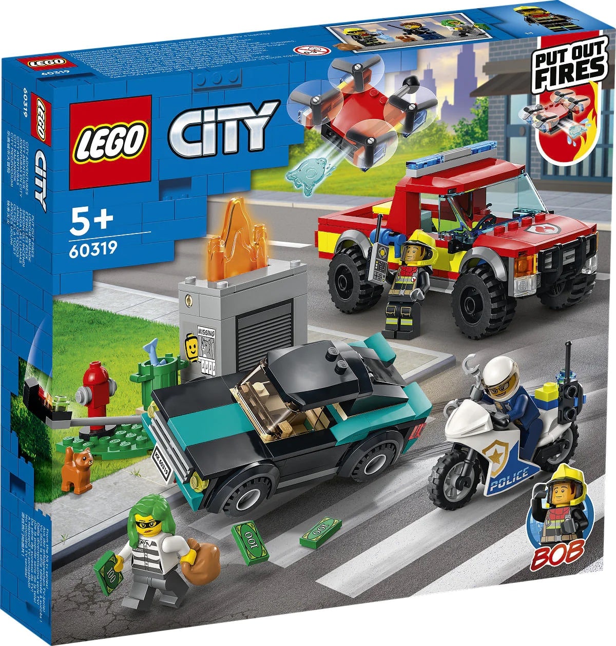 Pic LEGO CITY 60319 AMP BRIGADE FIRE; Police Achatant