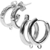 Creativ company grandes boucles d'oreilles avec œil, d 15 mm, épaisseur 3 mm, plaqué argent, 2x2 paires 1 boîte