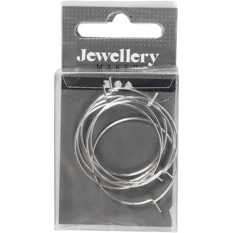 Boucle d'oreille Creativ company, d 30 mm, plaqué argent, 6 pièces 1 boîte