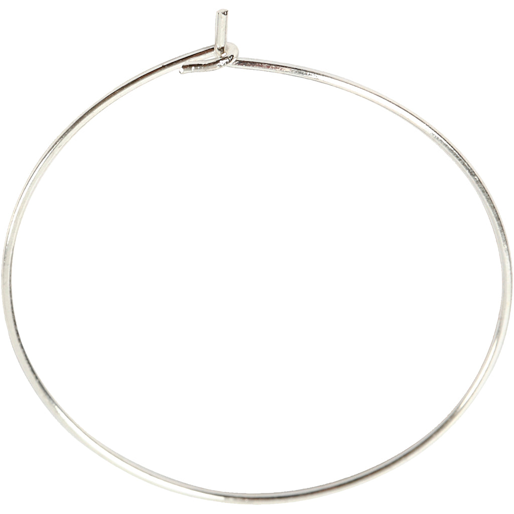 Boucle d'oreille Creativ company, d 30 mm, plaqué argent, 6 pièces 1 boîte
