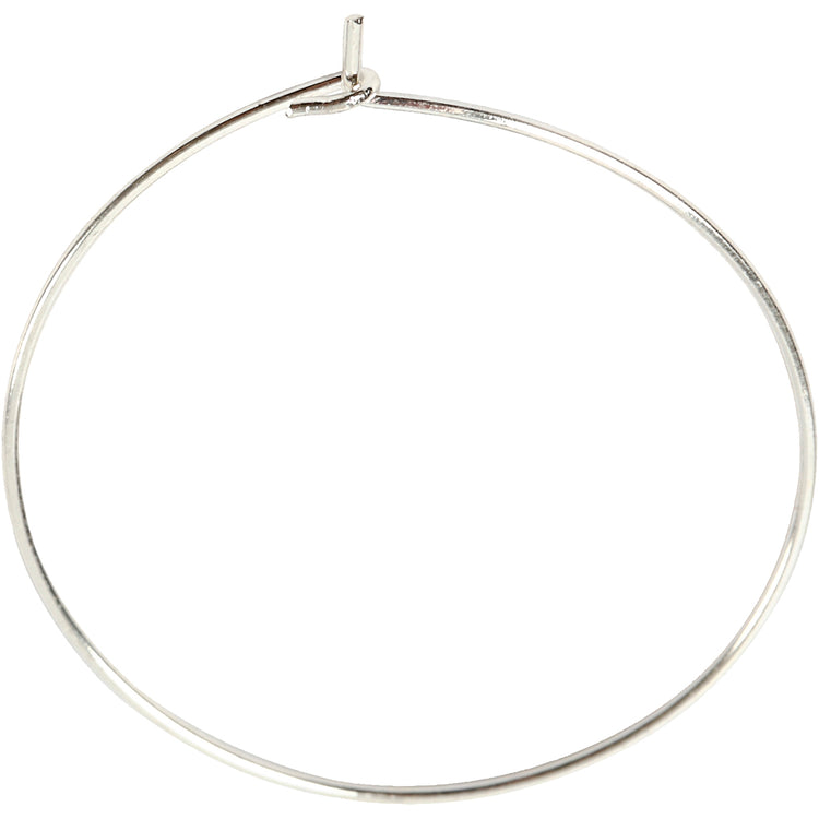 Boucle d'oreille Creativ company, d 30 mm, plaqué argent, 6 pièces 1 boîte
