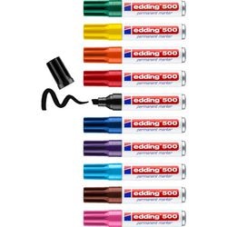 Marqueur permanent 500 edding 2-7mm pointe biseautée assortie 10 pièces